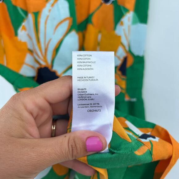 Anthropologie The Somerset Maxi Dress Cotton Pockets Long Green Floral XXS - Picture 10 of 10